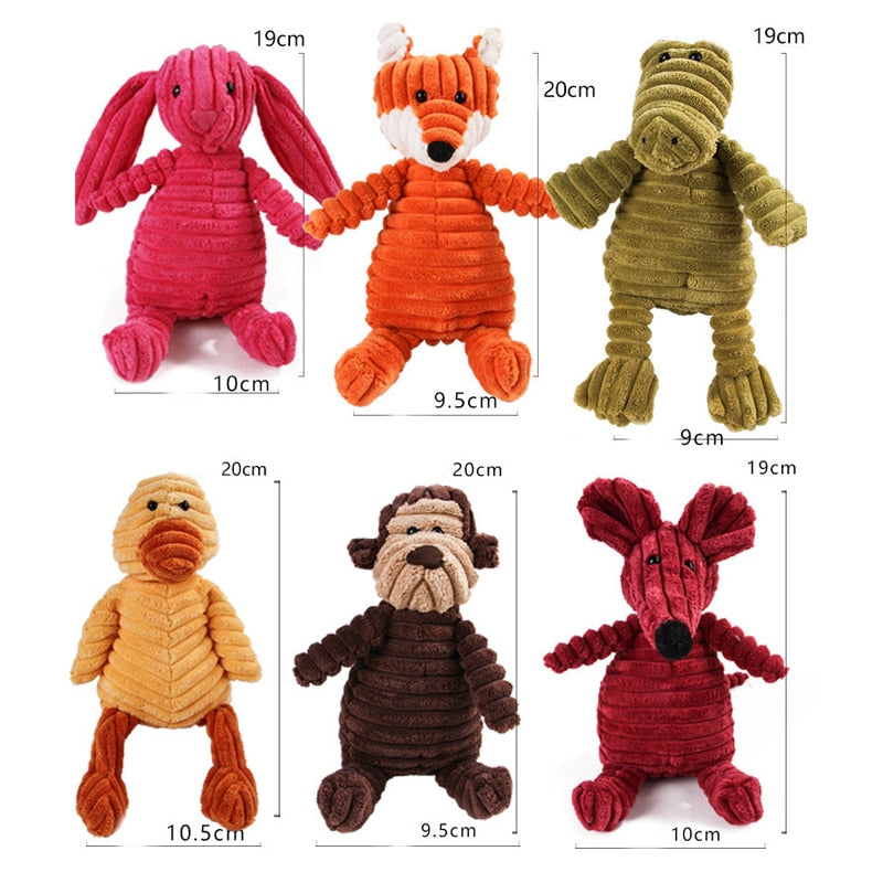 Corduroy Plush Squeaky Bite Resistant Pet Toys