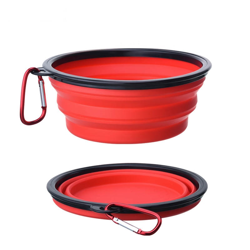 350/1000ml Outdoor Travel Portable Pet Food Container Feeder Dish Bowl