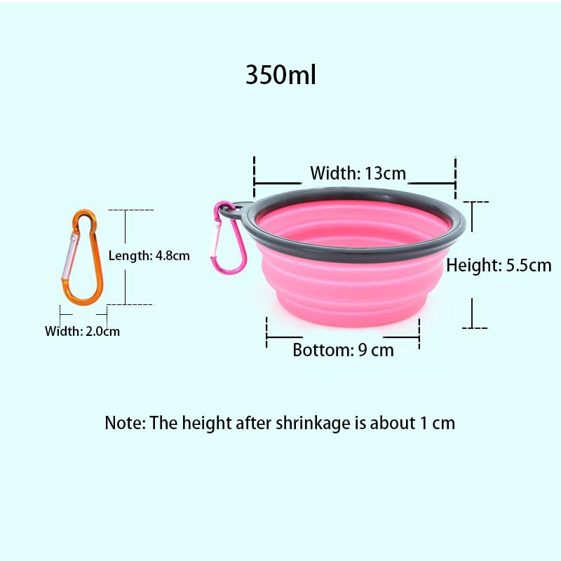 350/1000ml Outdoor Travel Portable Pet Food Container Feeder Dish Bowl